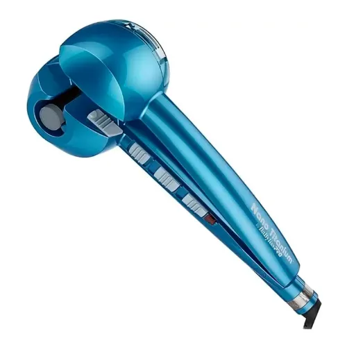 Babyliss automático azul com câmara de cachos e botões laterais