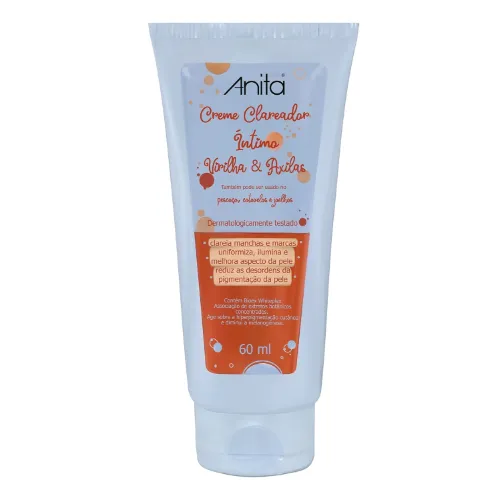 Bisnaga de creme clareador de virilha e axilas branca e laranja