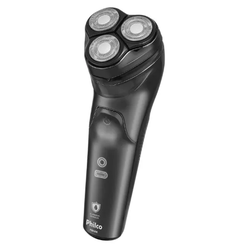 Barbeador longo e estreito preto com 3 lâminas
